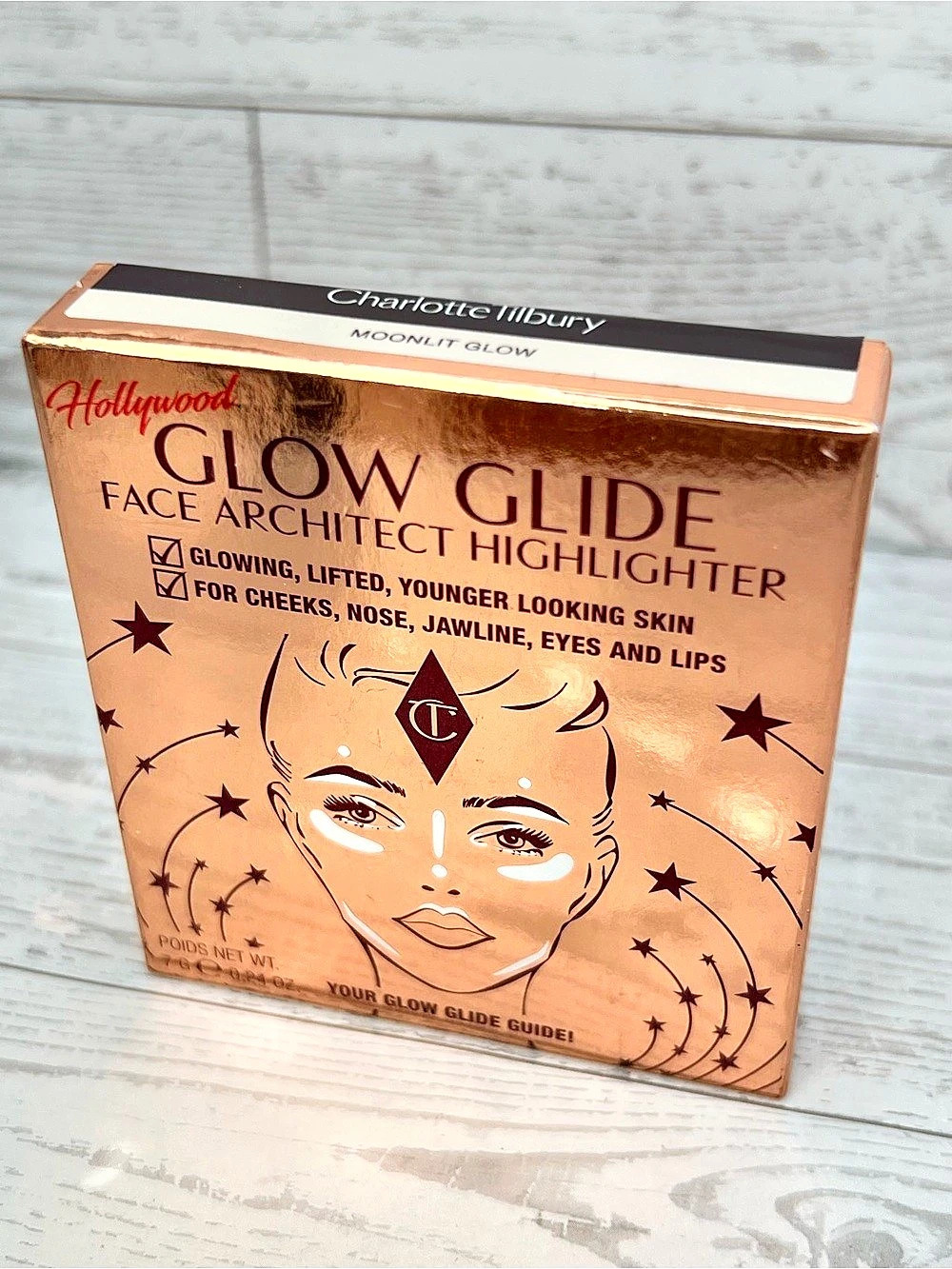 Charlotte Tilbury Glowgasm Face Palette Highlighter Moonlit Glow Highlighter NWT
